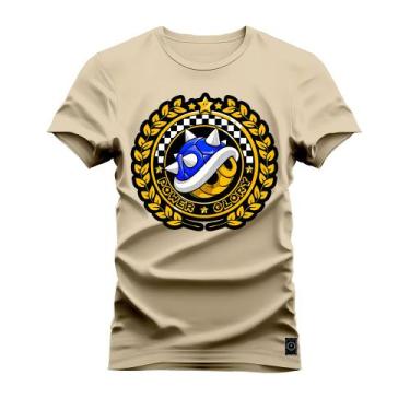 Imagem de Camiseta Plus Size T-Shirt Algodão Premium 30.1 Power Clory, G5, Bege