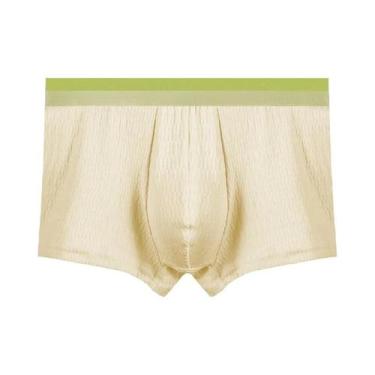 Imagem de Cuecas Boxer Masculinas De Algodão Puro, Finas E Antibacterianas Para 