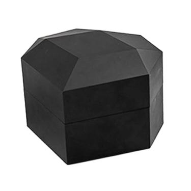 Imagem de Baoblaze Caixa para anéis, estojo para joias, elegante estojo portátil em formato de coração com luzes, porta-pingentes e reprodução de vídeo para colares, Preto