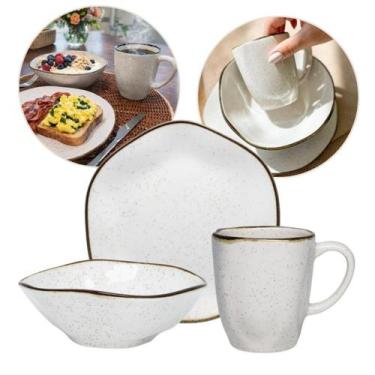 Imagem de Jogo Lanche Cafe 18 Pecas Ryo Maresia Porcelana Oxford