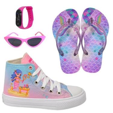 Imagem de Tênis Infantil Feminino Unicórnio Sereia Menina Botinha Cano Alto Club