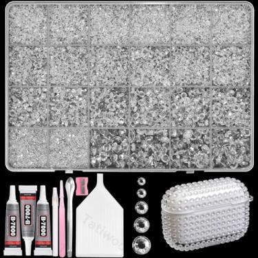 Imagem de 20.000 peças de strass de resina de geleia de cristal para deslumbramento, tamanhos variados de pedras de cristal, pedras de cristal deslumbrantes para artesanato, strass plano para maquiagem de rosto