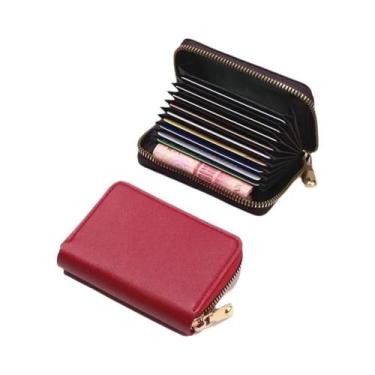 Imagem de Carteira Porta-Cartões De Visita Em Couro PU Cinza Para Homens E Mulhe