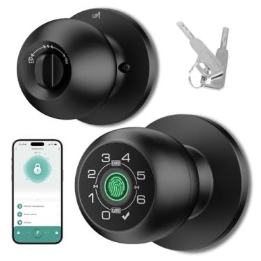 Imagem de HEI LIANG Maçaneta digital inteligente, impressão digital inteligente com fechadura de porta de teclado, controle de aplicativo, adequado para quarto, sala de armazenamento, escritório de apartamento