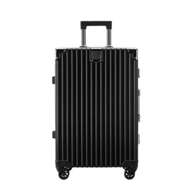 Imagem de Tourister Bagagem de viagem com estrutura de alumínio, mala de carrinho com senha de grande capacidade com roda giratória (estudantes/unissex)(Black,22 inches)