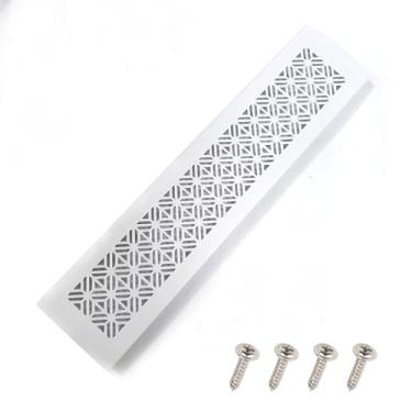 Imagem de Tampa de ventilação de porta de 35,5 x 7,6 cm de alumínio com grade de ventilação com parafusos de montagem para armários, guarda-roupas e portas, branco