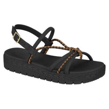 Imagem de Sandália Papete Feminina Flatform Boho Moleca Nó Tiras com Nó Confortável-Feminino