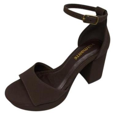 Imagem de Sandália Feminina Plataforma Salto Bloco Conforto Via Marte-Feminino