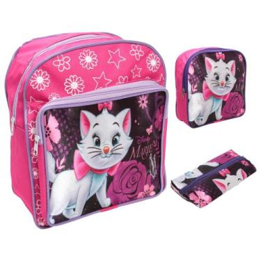 Imagem de Kit Mochila Bolsa Infantil Menina + Lancheira Estojo Rosa - Plike