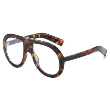 Imagem de VFDHN Óculos de Sol Vintage Ovais Femininos Estilo Punk Moda Luxo Leopardo Redondo UV400 (5701-C10)