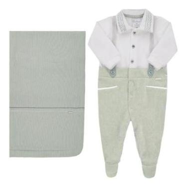 Imagem de Kit Saída Maternidade Bebê Menino Plush Luxo Paraiso 17742-Masculino