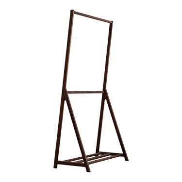 Imagem de KEG801302 Cabide de madeira para pendurar no corredor, tipo chão, quarto, sala de estar, cabideiro, acabamento grosso, suporte para chapéu