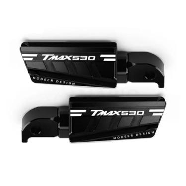 Imagem de Anti-derrapante Para tmax530 tmax 530 2012 2013 2014 2015 2016 2017 2018 2019 apoio para os pés traseiro pé pegs pedais de descanso(Black TMAX530B)
