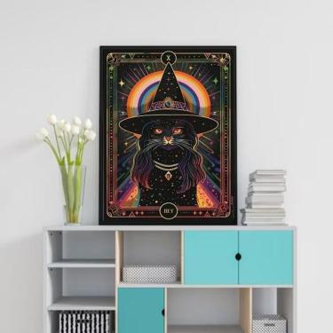 Imagem de Quadro Decorativo Gata Bruxa 24X18Cm - Com Vidro