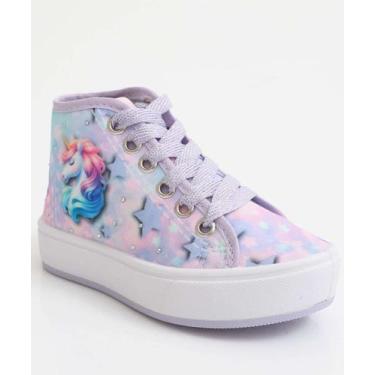 Imagem de Tênis Infantil Casual Estampado Ortobessa Lilás-54044, Lilás, 33/34