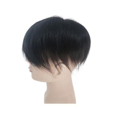 Imagem de Aplique de testa Sistemas baixos soldados finos da substituição dos homens peruca do cabelo humano mono(13x19cm)
