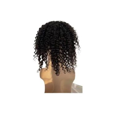 Imagem de Aplique de testa Peruca de cabelo humano para homens, renda mono com peruca pu, perucas afro, encaracoladas(1B#)