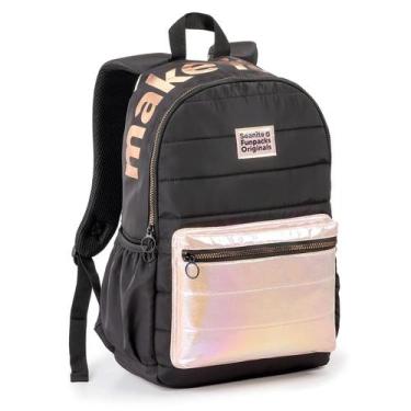 Imagem de Mochila Costas Holográfica Juvenil Escolar Feminina Casual - Seanite, 