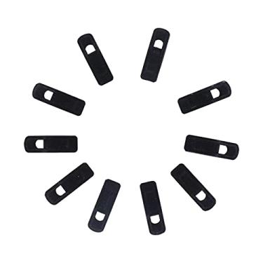 Imagem de Clipes de cabide flocados antiderrapantes de veludo um clipe para calças saia terno de negócios meias pretas 10 peças