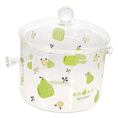 Imagem de Panela de vidro indução fogão queimador panela panela transparente panela de vidro panela de vidro Braisipan com tampa tigelas de sopa de micro-ondas panela de vidro para sopa/como mostrado/20 * 10,5