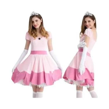 Imagem de Fantasia De Princesa Rosa Para Mulheres Carnaval Halloween Festa De An