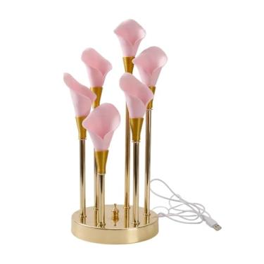 Imagem de Dualoai Abajur de Cabeceira em Formato de Flor com 3 Níveis de Brilho, Ideal para Sala de Estar, Escritório E Festas.