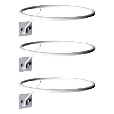 Imagem de Kit 3 Suportes Bola Futebol Vôlei Basquete De Pared - Branco
