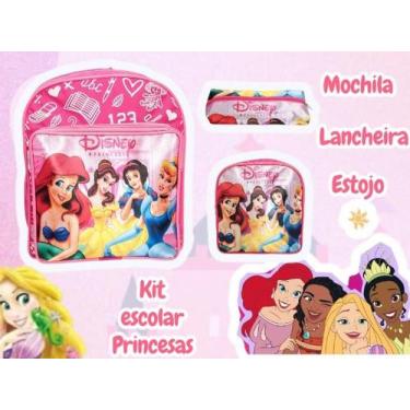 Imagem de Kit Mochila Infantil Feminina Costas Com Lancheira Estojo - Plike
