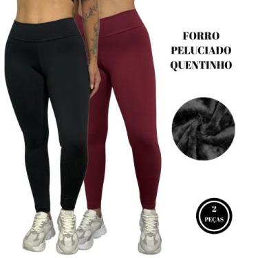 Imagem de Kit 2 Calça Legging Térmica Peluciada Felpuda Flanelada Soraia - c11 K