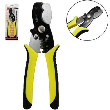 Imagem de Alicate Desencapador Fios 7`` Cabo Amarelo / Preto Cartela