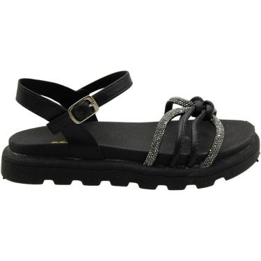 Imagem de Sandália Infantil Camin Tiras Strass Nózinho Duplo Menina