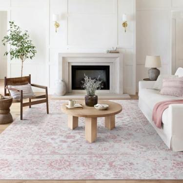 Imagem de VIPBED Tapetes de área 12 x 18 cm, tapetes grandes florais laváveis, tapete ultrafino antiderrapante, tapete de porta interno para sala de estar, sala de jogos infantil, quarto, dormitório de meninas