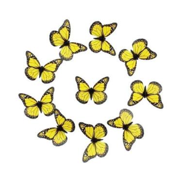 Imagem de Adesivos 3D De Borboletas Monarca (10 Peças) - Decoração Artificial Pa