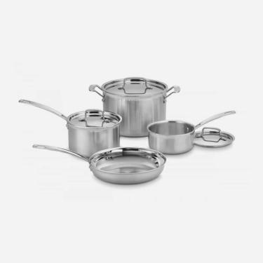 Imagem de CONJUNTO CUISINART DE PANELAS MULTICLAD PRO 7 PEÇAS EM AÇO INOX MCP-7NP1