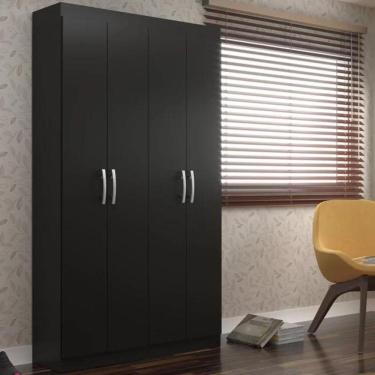 Imagem de Armário Multiuso Milão 4 Portas E 8 Prateleiras - Black Black