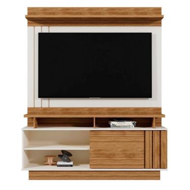 Imagem de Estante Home Goiás 150cm Off White-amêndoa Para Tv Até 55? - Mobler Off White-amêndoa