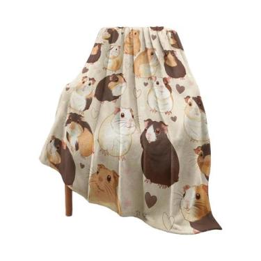 Imagem de Cobertor De Lã Ultra Macio Com Estampa De Porquinho-da-Índia Para Leit