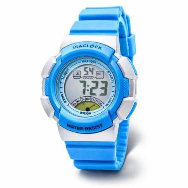Imagem de Relógio Infantil Masculino Digital Azul Menino Resistente À Água 3ATM 