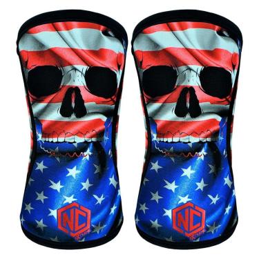 Imagem de Joelheira Alta Performance - 7mm - Caveira USA (Par)-Unissex