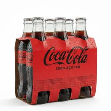 Imagem de Coca Cola Sem Açucar Vidro 250ml (6 garrafas) - Coca-Cola