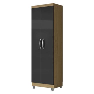 Imagem de Armário Multiuso 2 Portas New 2000192 Atacama Grafite com Pés Cinza - Aramóveis