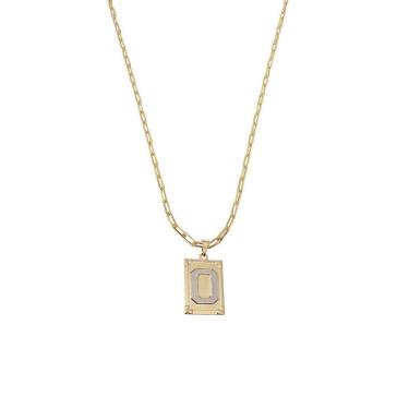Imagem de Cordão 45Cm Masculino Feminino Pingente Letra O Banhado Ouro