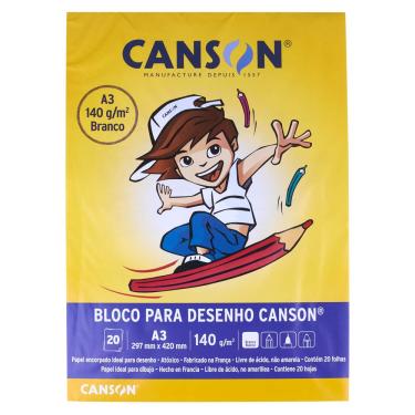 Imagem de Bloco de Desenho Canson A3 Branco com 20 Folhas 297x420mm 140g