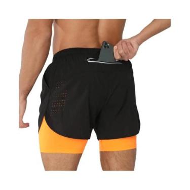 Imagem de Shorts Esportivos Masculinos 2 Em 1 De Secagem Rápida Para Corrida, Ac