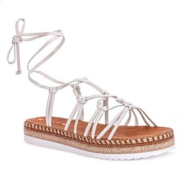Imagem de Sandália Moleca Amarração Milano Branca - Feminina-Feminino