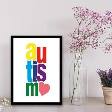 Imagem de Quadro Palavra Autismo 33X24Cm - Com Vidro - Quadros On-Line