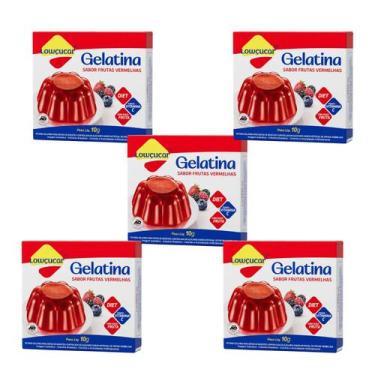Imagem de Kit Gelatina Frutas Vermelhas Zero Açúcar - Lowçucar 5 Unidades 10g