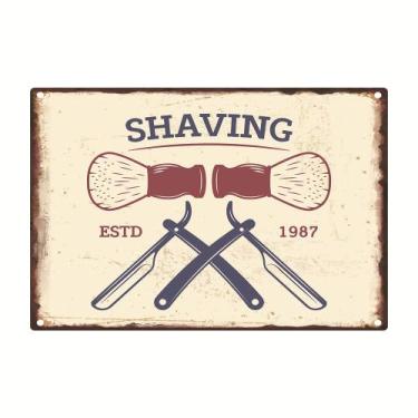 Imagem de Decoração de parede, pintura em ferro, barbear, barbearia vintage - ta