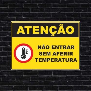 Imagem de Placa Decorativa De Sinalização Aferir A Temperatura 20X30Cm