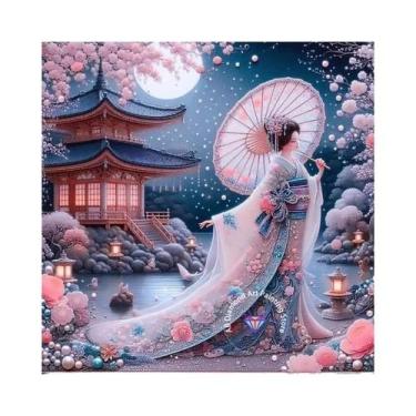 Imagem de Kit De Pintura Diamante Estilo Antigo Mulher Com Guarda-Chuva 5D DIY B